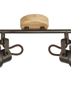 BRILONER LED Plafondspot 2872-025 2-lichts Grijs-hout