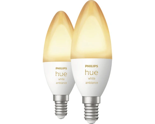 PHILIPS Hue White Ambiance LED-lamp E14/4W B39 Instelbaar Wit, 2 Stuks 3 PHILIPS Hue White Ambiance LED-lamp E14/4W B39 Instelbaar Wit, 2 Stuks - Afbeelding 3