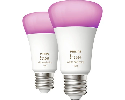 PHILIPS Hue White And Color Ambiance LED-lamp E27/9W A60 RGBW, 2 Stuks 3 PHILIPS Hue White And Color Ambiance LED-lamp E27/9W A60 RGBW, 2 Stuks - Afbeelding 3