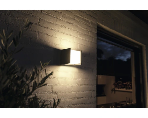 PHILIPS Hue White LED Buitenlamp Fuzo Vierkant Zwart 7 PHILIPS Hue White LED Buitenlamp Fuzo Vierkant Zwart - Afbeelding 7