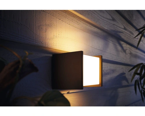 PHILIPS Hue White LED Buitenlamp Fuzo Vierkant Zwart 2 PHILIPS Hue White LED Buitenlamp Fuzo Vierkant Zwart - Afbeelding 2