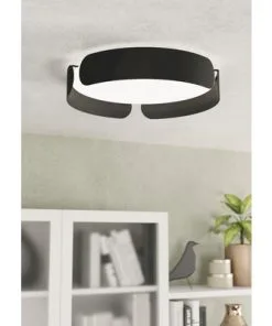 EGLO LED Plafonniere Valcasotto Ø 37 Cm Zwart