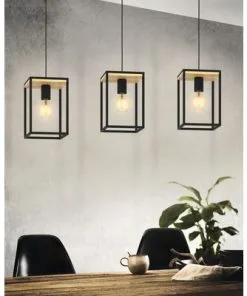 EGLO Hanglamp Libertad 3-lichts Zwart-hout