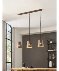 EGLO Hanglamp Segezia 3-lichts Mokka-goud