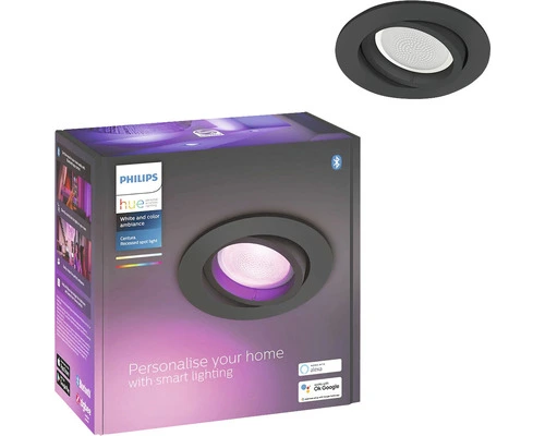 PHILIPS Hue White And Color Ambiance LED Inbouwspot Centura Ø 90 Mm Zwart 1 PHILIPS Hue White And Color Ambiance LED Inbouwspot Centura Ø 90 Mm Zwart