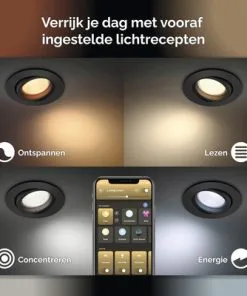 PHILIPS Hue White And Color Ambiance LED Inbouwspot Centura Ø 90 Mm Zwart 10 PHILIPS Hue White And Color Ambiance LED Inbouwspot Centura Ø 90 Mm Zwart -Binnenverlichting Verkoopwinkel DV 8 10498115 04 4c NL 20211006144754