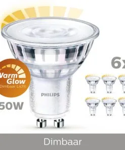 PHILIPS LED-lamp GU10/3,8W Reflectorvorm WarmGlow, 6 Stuks -Binnenverlichting Verkoopwinkel DV 8 10498118 01 4c NL 20211006144754