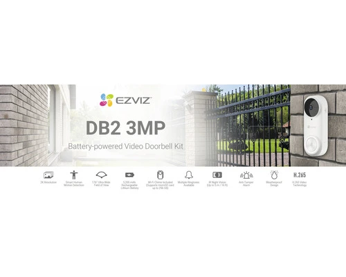 EZVIZ Draadloze Videodeurbel DB2 + Chime Wit 8 EZVIZ Draadloze Videodeurbel DB2 + Chime Wit - Afbeelding 8