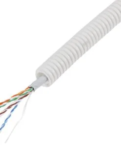 Q-LINK Flexibele Voorbedrade Buis Met UTP CAT6 Kabel 16 Mm 5/8" Grijs 50 M