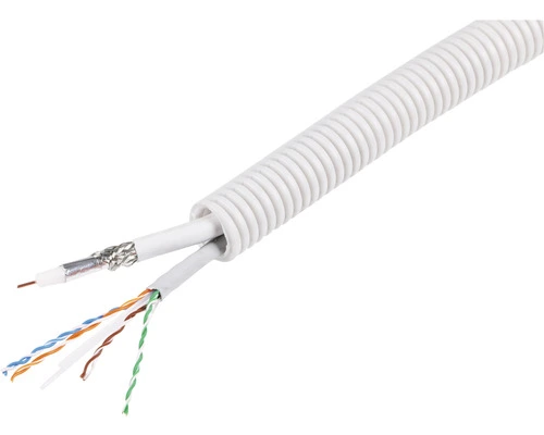 Q-LINK Flexibele Voorbedrade Buis Met UTP CAT6 + Coax Kabel 19 Mm 3/4" Grijs 25 M 1 Q-LINK Flexibele Voorbedrade Buis Met UTP CAT6 + Coax Kabel 19 Mm 3/4" Grijs 25 M