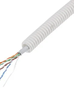Q-LINK Flexibele Voorbedrade Buis Met UTP CAT6 Kabel 16 Mm 5/8" Grijs 25 M