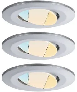 PAULMANN LED Inbouwspot Set Calla Ø 90 Mm Instelbaar Wit Chroom Mat, 3 Stuks