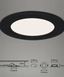 BRILONER LED Inbouwspot 7115 Ø 120 Mm Zwart -Binnenverlichting Verkoopwinkel DV 8 10537450 03 4c NL 20220211111752