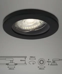 BRILONER LED Inbouwspot Set 7181 Ø 85 Mm Zwart, 3 Stuks -Binnenverlichting Verkoopwinkel DV 8 10537452 03 4c NL 20220211111752