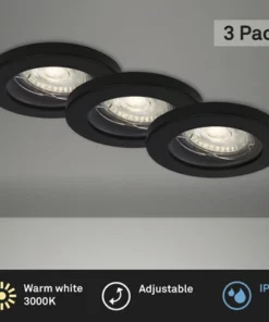 BRILONER LED Inbouwspot Set 7181 Ø 85 Mm Zwart, 3 Stuks -Binnenverlichting Verkoopwinkel DV 8 10537452 04 4c NL 20220211111752