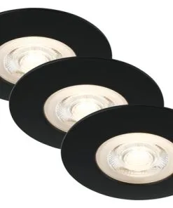 BRILONER LED Inbouwspot Set 7044 Ø 90 Mm Zwart, 3 Stuks