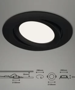 BRILONER LED Inbouwspot Set 7114 Ø 106 Mm Zwart, 3 Stuks -Binnenverlichting Verkoopwinkel DV 8 10537455 04 4c NL 20220211114657