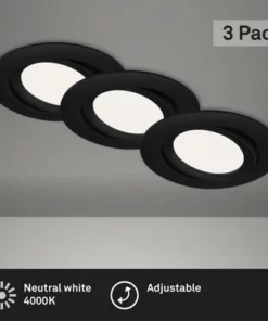 BRILONER LED Inbouwspot Set 7114 Ø 106 Mm Zwart, 3 Stuks -Binnenverlichting Verkoopwinkel DV 8 10537455 05 4c NL 20220211114657