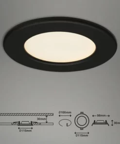 BRILONER LED Inbouwspot Set 7053 Ø 115 Mm Zwart, 3 Stuks -Binnenverlichting Verkoopwinkel DV 8 10537456 03 4c NL 20220211114657