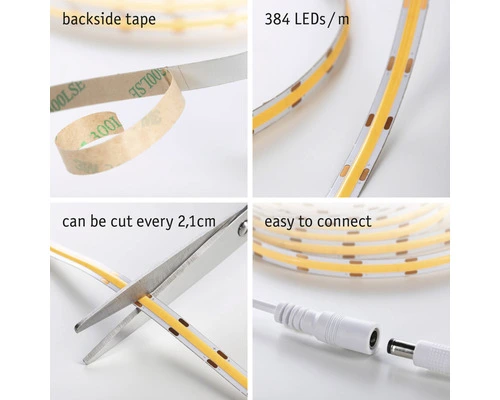 PAULMANN SimpLED LED-stripset Full-Line COB Warmwit 300 Cm Wit Gecoat 5 PAULMANN SimpLED LED-stripset Full-Line COB Warmwit 300 Cm Wit Gecoat - Afbeelding 5