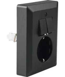 Q-LINK Inbouw Combinatie Wandcontactdoos (wcd) RA 1-voudig + Serieschakelaar Zwart