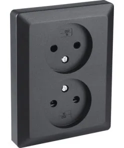 Q-LINK Inbouw Wandcontactdoos 2-voudig Zwart