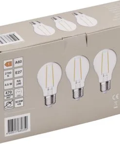 LED Lamp E27/4,5W A60 Warmwit Helder, 3 Stuks -Binnenverlichting Verkoopwinkel DV 8 10548772 02 4c DE 20221223101655