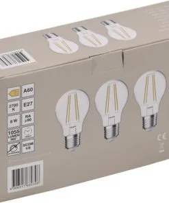 LED Lamp E27/8W A60 Warmwit Helder, 3 Stuks -Binnenverlichting Verkoopwinkel DV 8 10548777 02 4c DE 20221223101655