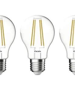 LED Lamp E27/8W A60 Warmwit Helder, 3 Stuks
