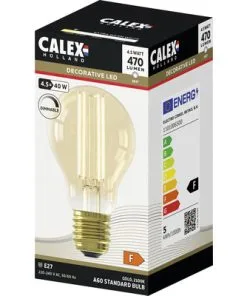 CALEX LED Filament Lamp E27/4,5W A60 Warmwit Goud