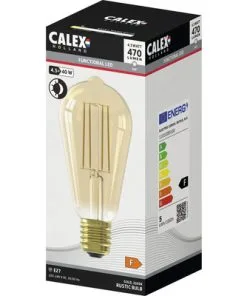 CALEX LED Filament Lamp Met Dag-/nachtsensor E27/4,5W ST64 Warmwit Goud