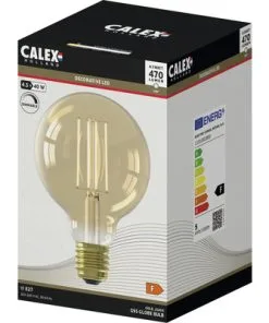 CALEX LED Filament Lamp E27/4,5W G95 Warmwit Goud