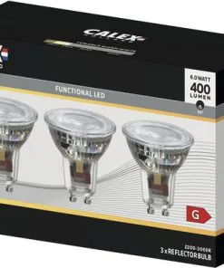 CALEX LED Lamp GU10/6,0W Reflectorvorm Instelbaar Wit Helder, 3 Stuks