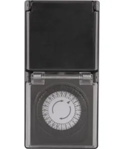 QLink Q-LINK Tijdschakelaar Mechanisch IP44 Zwart