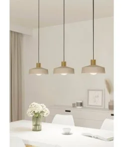 EGLO Hanglamp Valdiola 3-lichts Zandkleur-geborsteld Messing -Binnenverlichting Verkoopwinkel DV 8 10577701 02 4c RO 20220629171652