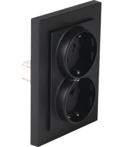 Q-LINK F-Line Inbouw Wandcontactdoos 2-voudig RA Zwart