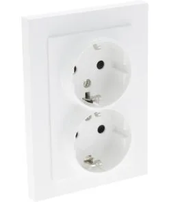 Q-LINK F-Line Inbouw Wandcontactdoos 2-voudig RA Polarwit