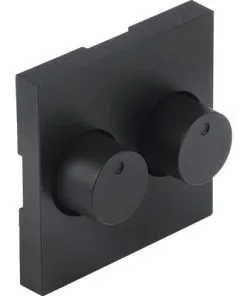 Q-LINK F-Line Centraalplaat Duo Dimmerknop Zwart