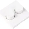 Q-LINK F-Line Centraalplaat Duo Dimmerknop Polarwit