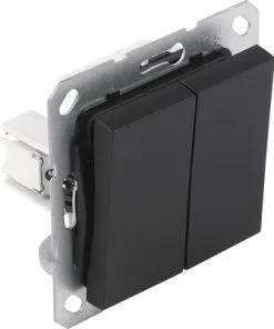 Q-LINK F-Line Inbouwelement Wissel/wisselschakelaar Zwart