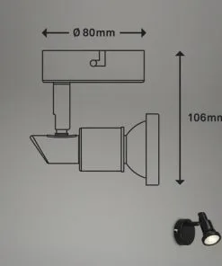 BRILONER LED Opbouwspot Flamo 1-lichts Zwart -Binnenverlichting Verkoopwinkel DV 8 10591679 03 4c DE 20220819144653