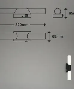 BRILONER LED Spiegellamp Klak Verticaal 32 Cm Zwart -Binnenverlichting Verkoopwinkel DV 8 10591680 03 4c NL 20220819144653