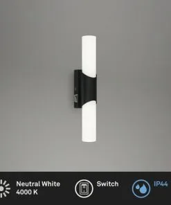 BRILONER LED Spiegellamp Klak Verticaal 32 Cm Zwart -Binnenverlichting Verkoopwinkel DV 8 10591680 04 4c NL 20220819144653