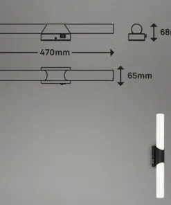 BRILONER LED Spiegellamp Klak Verticaal 47 Cm Zwart -Binnenverlichting Verkoopwinkel DV 8 10591721 04 4c NL 20220819144754