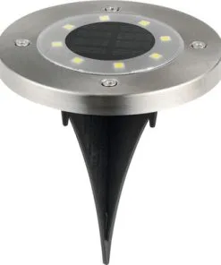 LED Solar Prikspot Ø 12 Cm Zilver, 4 Stuks