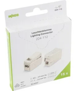 WAGO Lichtaansluitklem 224-112, 15 Stuks