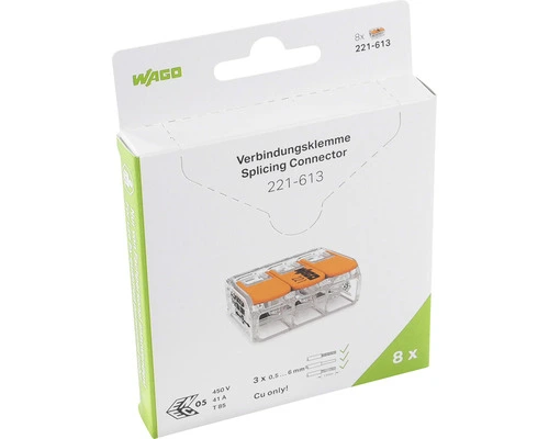 WAGO Verbindingsklem Compact 221-613, 8 Stuks 2 WAGO Verbindingsklem Compact 221-613, 8 Stuks - Afbeelding 2