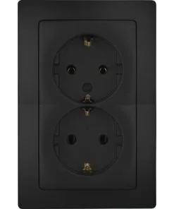 KOPP Paris Inbouw Wandcontactdoos 2-voudig RA Mat Zwart