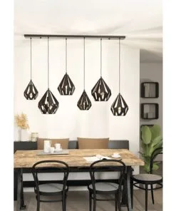 EGLO Hanglamp Carlton-1 6-lichts Zwart-koper