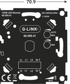 Q-LINK LED Dimmer 1-150 W (RC) + Dimmerknop Zwart -Binnenverlichting Verkoopwinkel DV 8 10595071 05 4c NL 20220906154755